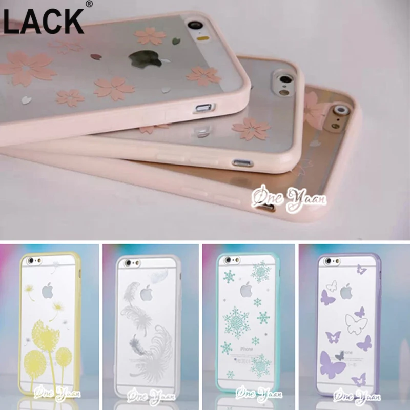 2016 Newest Cute candy colors Butterfly case For Apple iphone 5 5S SE case Transparent Cartoon Case cell phone cases Back covers