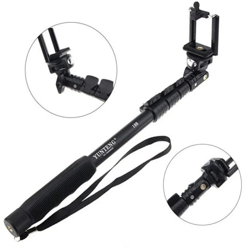 Yunteng 188 /1288 штатив монопод селфи палка для камеры и телефона gopro IOS iPhone Android Bluetooth