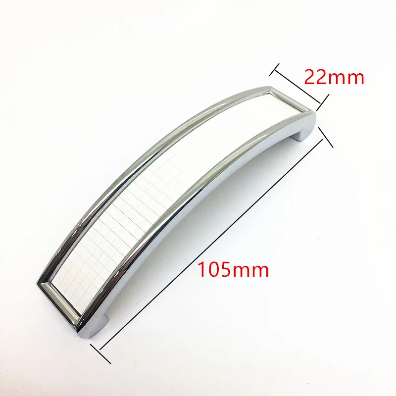 

Hole Pitch 96mm White Color Kitchen Cabinet Handle Silver Handle Furniture Pull Dresser Handle