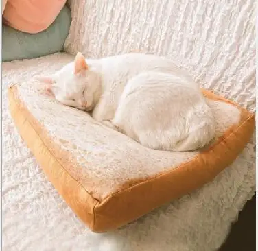 

WYZHY Weibo with the cat toast sliced bread cushion anime surrounding toast pet mat pillow 40cmX40cm