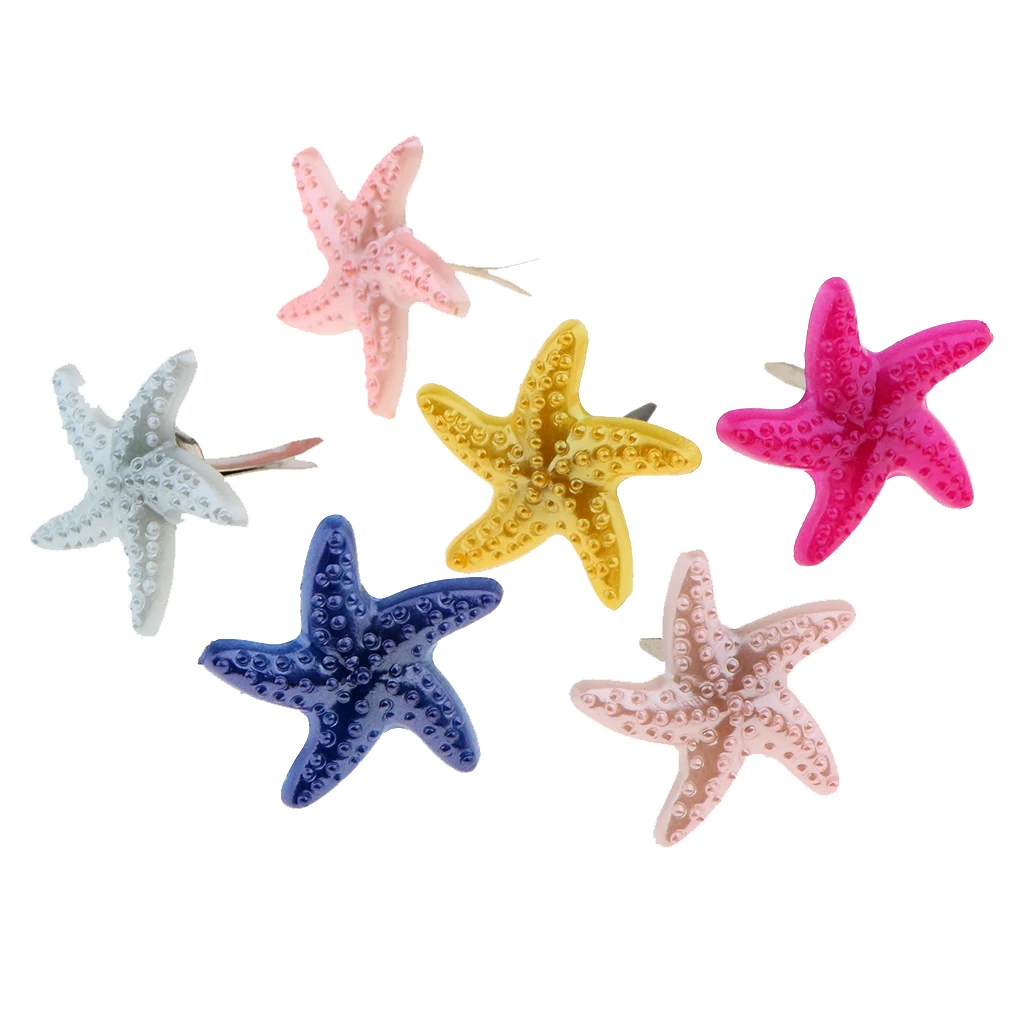 50x 19mm Starfish Shape Metal Brads Paper Fasteners for DIY Office Scrapbooking Embellishment Crafts Clothes Spikes Decor Brads