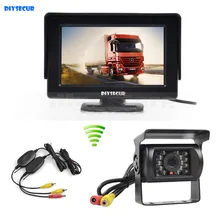 DIYSECUR Wireless 4.3inch Car Monitor + Waterproof Rear View Backup Camera Parking Assistance for Trucks Caravans Bus Motorhome