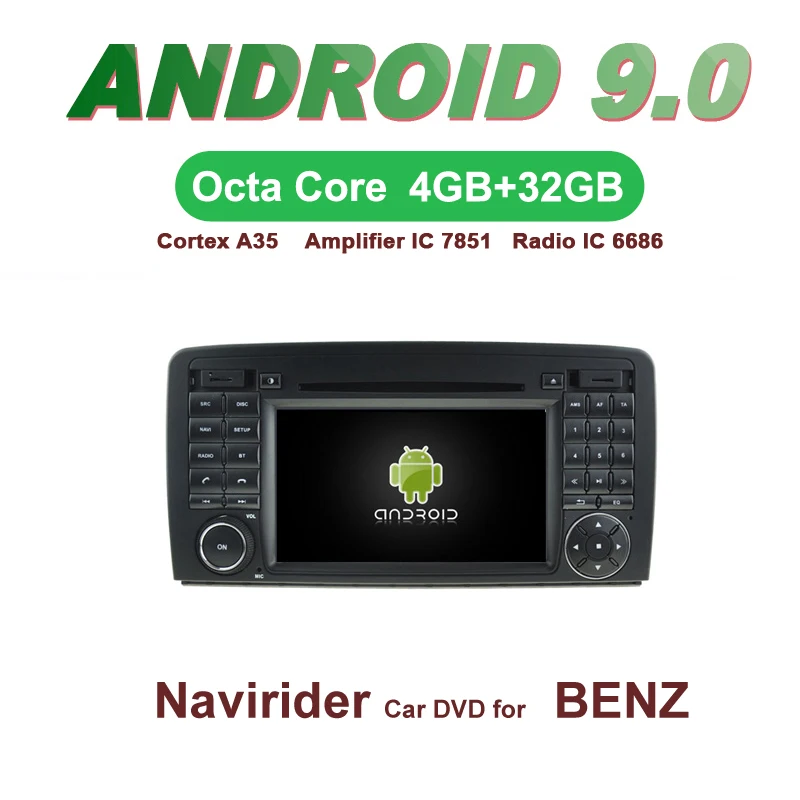 Best OTOJETA Car GPS 7inch Android 9.0 Radio FOR BENZ R CLASS W251 R280 R320 R350 R500 Capacitive screen support mirror link