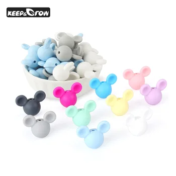 

10Pcs Mickey Baby Silicone Beads Cartoon Teething Beads Food Grade Baby Teething Necklace Accessories DIY Baby Pacifier Pendant