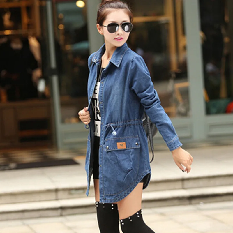 casaco jeans comprido