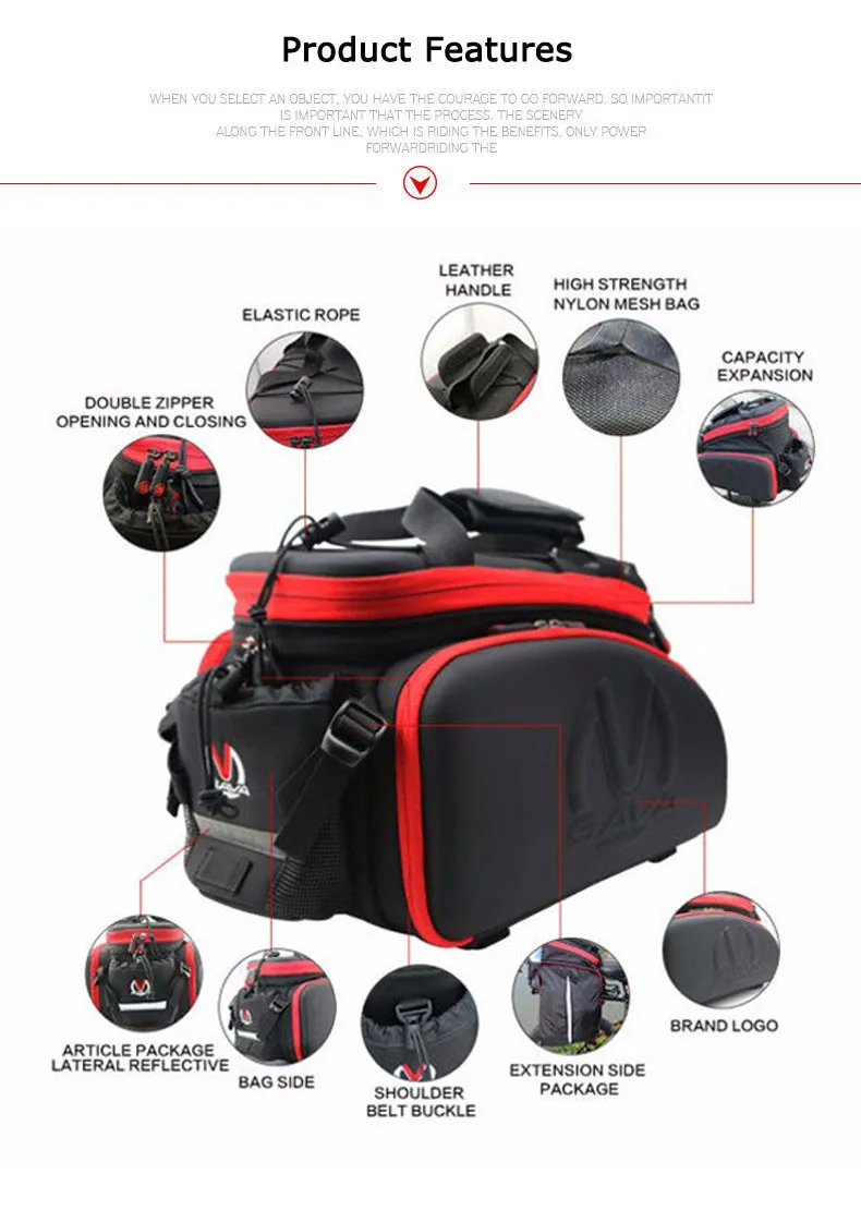 Excellent SAVA Bicycle Trunk Pannier Bag Cycling Bag 35L Bicycle Luggage bags Bike pannier Rear Mountain bike bag Bike Packing fietstassen 8