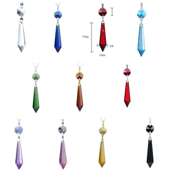 

25PC/lot 55mm Crystal Icicle Prisms Crystal Chandelier Parts Drop Pendant Glass Beads SunCatcher Party Wedding Decoration