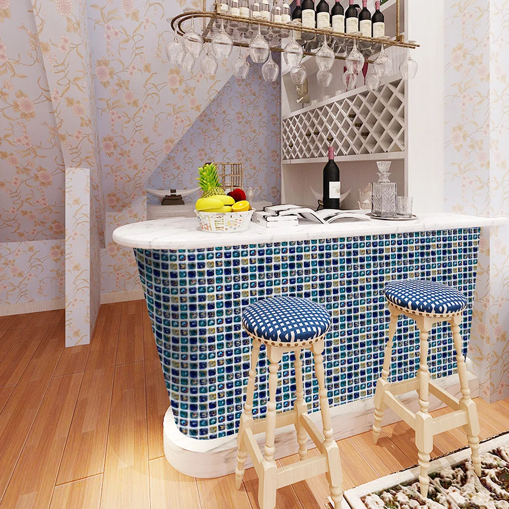18pcs/set Removable 3D Tile Stickers Cover 0.18m*2 Self-adhesive Waterproof Kitchen Bathroom Decor Matte Wall Sticker Decals