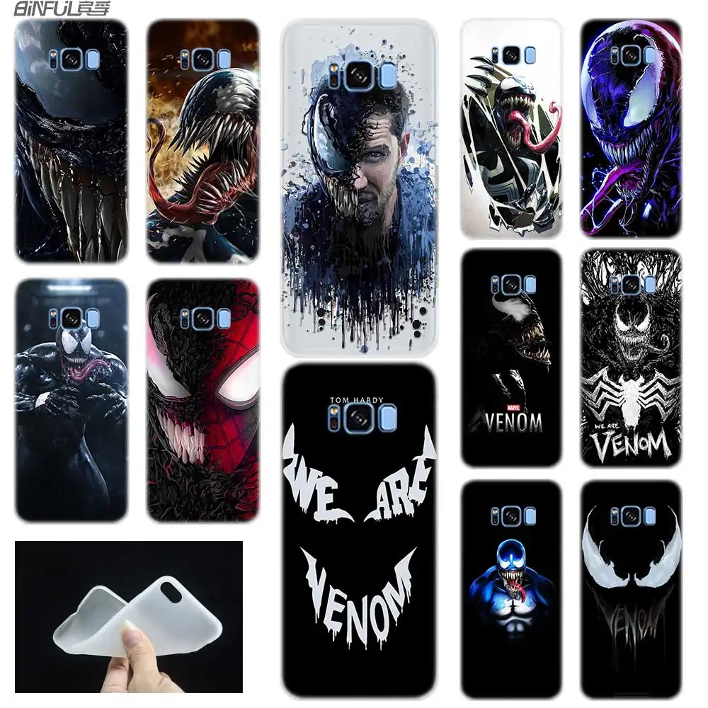 

Case For Samsung S5 S6 S7 Edge Plus S8 S9 S10 E Plus Case Cover Soft Silicone 3D TPU Note 8 9 10 Pro Marvel Comics Venom