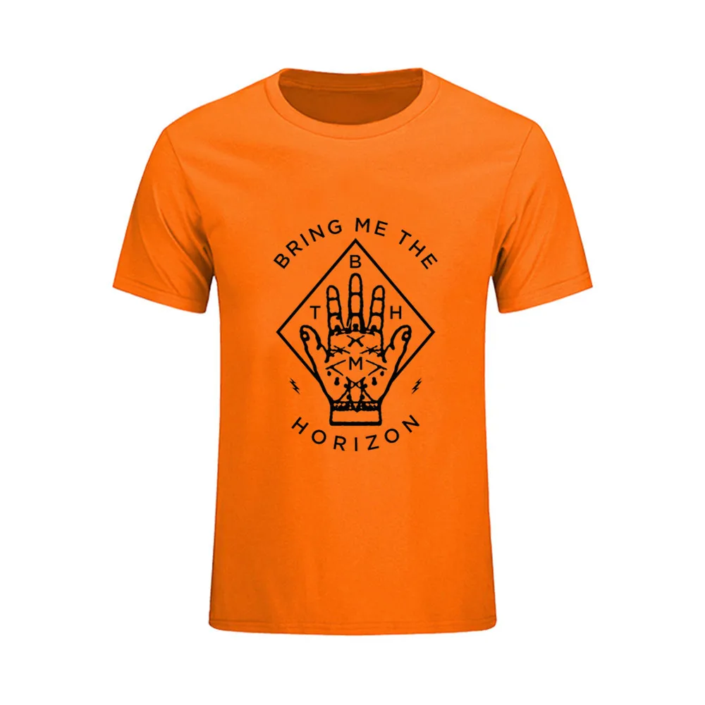 Fashion Bring Me The Horizon Diamond Hand T Shirt Men's Hip Hop Heavy Metal T-shirts 2017 medusa compression male tshirt benfica | Мужская