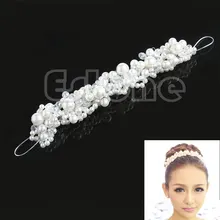 Горный хрусталь искусственный жемчуг свадебный выпуск головная повязка Тиара головной убор заколка для волос