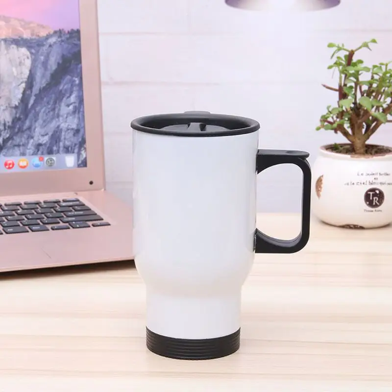 

Stainless Steel White Travel Blank Sublimation Mug For Heat Press Printing 450ml Thermos Cup
