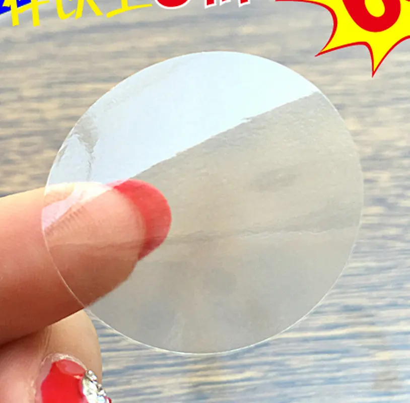 

100 pieces 4.0cm blank round square PVC special seal transparent label oval label color printing box carton sticker