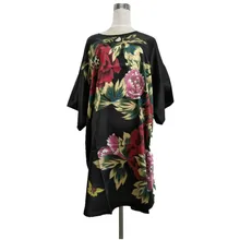 Новинка Черный китайский женский традиционный халат из искусственного шелка сексуальное ночное белье Ночная сорочка Очаровательная ночная рубашка один размер