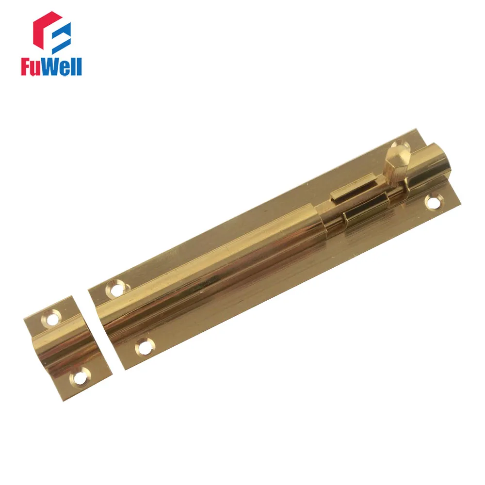 DOOR BOLT BARREL SLIDE LOCK 75MM 3 INCH BRASS WITH SCREWS
