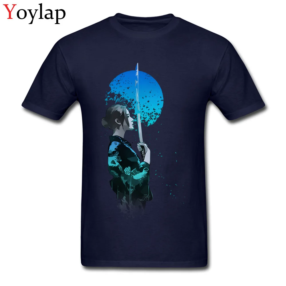 Cheap Printed On T-shirts Summer Pure Cotton O-Neck Tops Tees Short Sleeve Printed On Blue Moon Samurai Tee-Shirts Top Quality navy