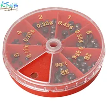 2 Коробки 7 способ Рыбалка рыболовное грузило Разделение привести выстреленный грузик круглый раскол диспенсер рыболовные снасти Pesca acesories