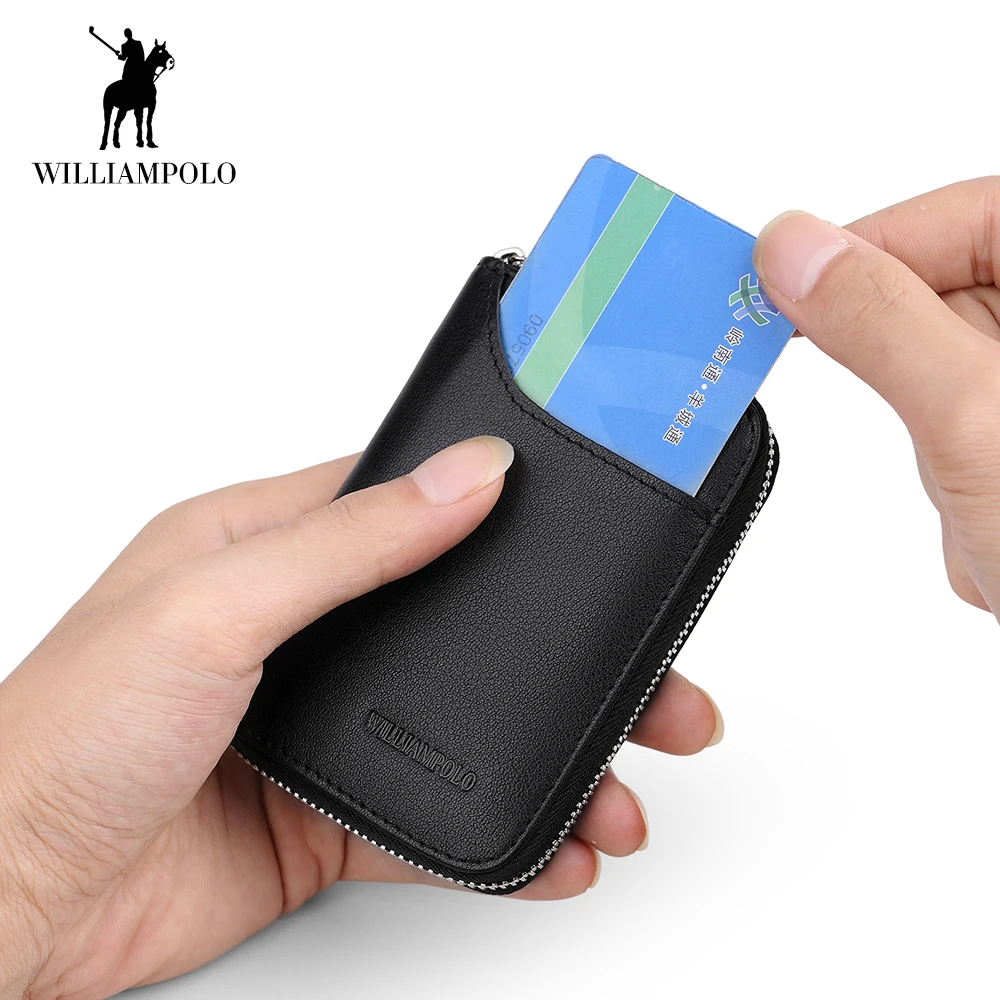 Мужской кошелек WilliamPOLO 2019 кредитница из натуральной кожи органайзер для