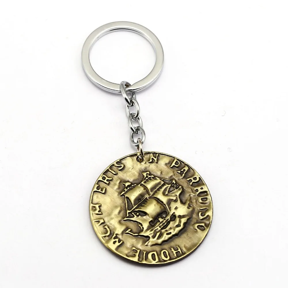 

Hot Game Uncharted 4 Keychain Mysterious sea area Key Ring Holder Chaveiro Coin Key Chain Pendant Friendship Gift Jewelry