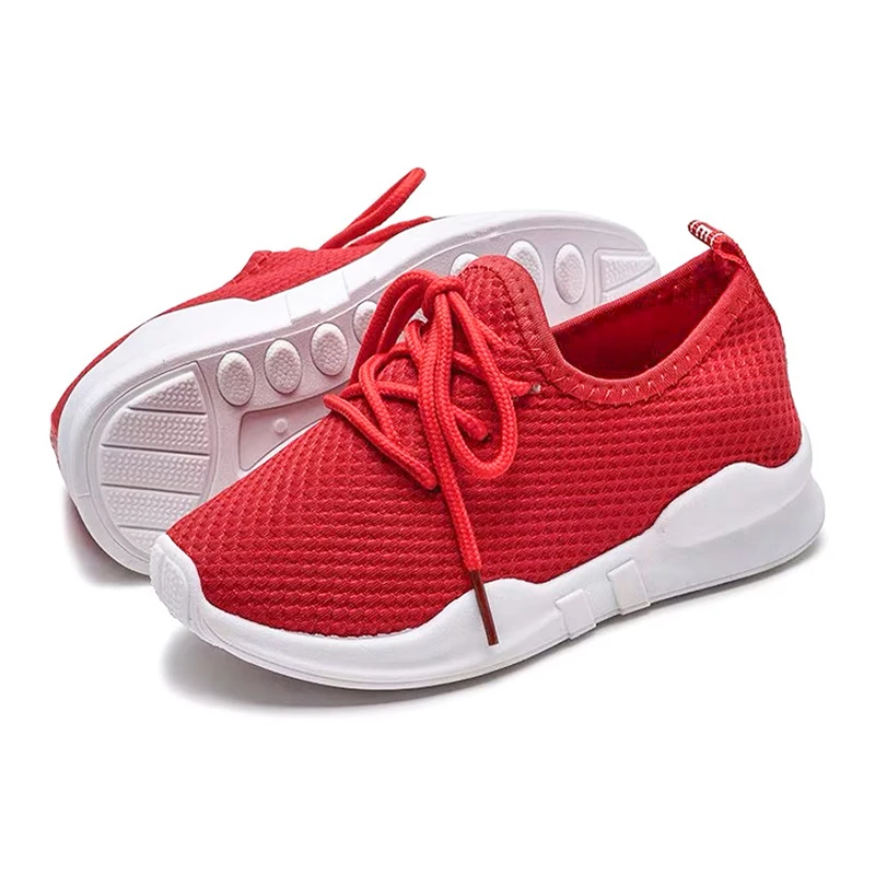 

Summer Mesh Boys Shoes Girls Flat Sneakers Breathable Soft Running Shoes For Children Solid Casual Kids Sports Trainers