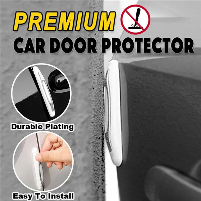 4Pcs//Set Car Door Edge Anti-Scratch Guard Protector Molding Decors Bumper Strips