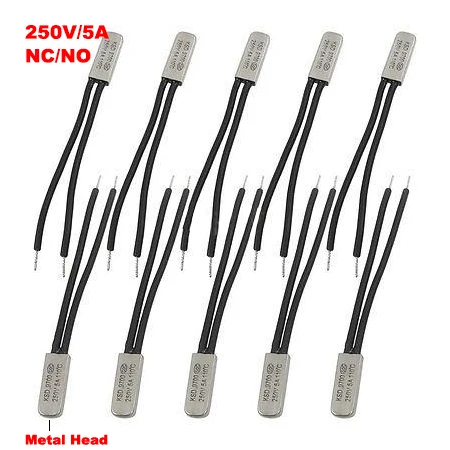 10PCS Bimetal 40 Celsius NO Temperature Control Switch Senser Thermostat KSD9700