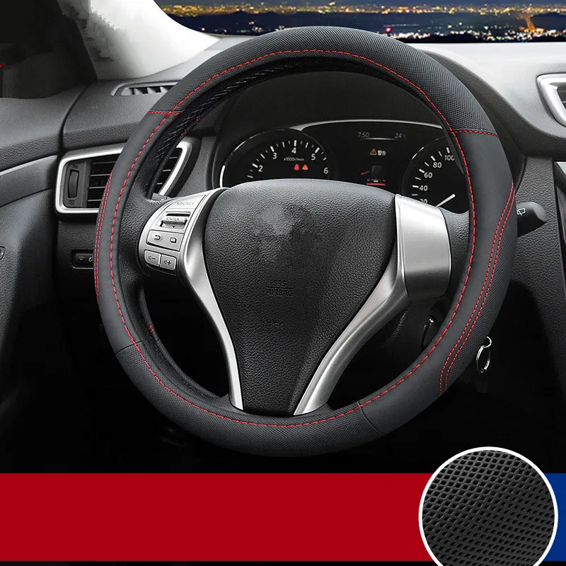 Us 26 02 32 Off Real Leather Steering Wheel Cover Interior Decoration Car Accessories For Nissan X Trail Sylphy Sunny Teana Qashqai Murano Tiida In