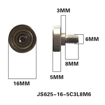 

1Pcs "JS625-16-5C3L8M6"NTBG Series Threaded Bearings Metal Screw Bearing Stainless Steel Bolt Cable Pulley Screws High Quality