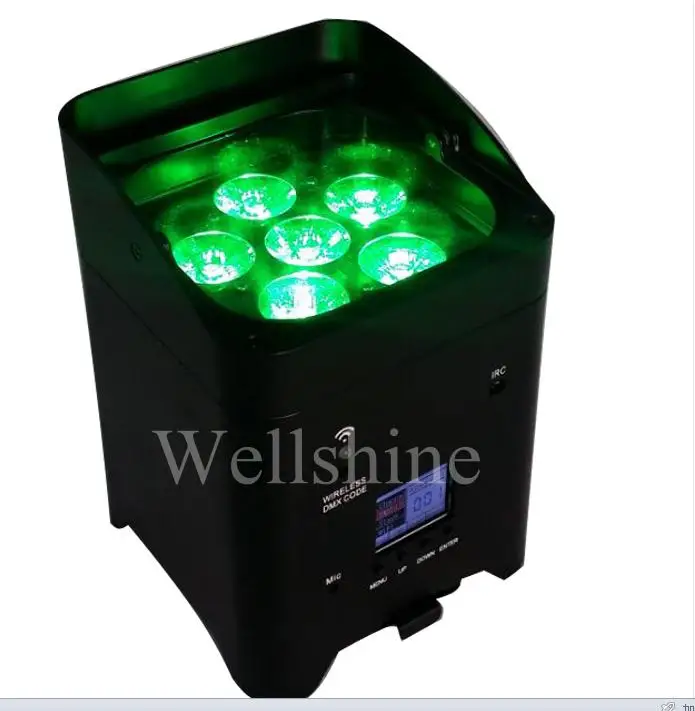 Картонная посылка черный 6*18 Вт rgbwa УФ беспроводной батарея led лампы для сцены