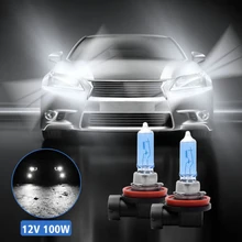 2 шт. светодиодный фары супер яркий белый заменить лампу для галогенной лампы автомобиля головной свет лампы H11 12 в 100 Вт