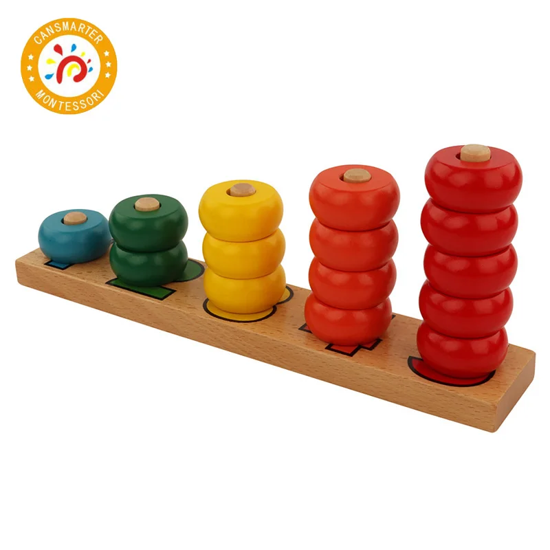 

Montessori Children Toy For Kid Home Colors Abacus Learning 1-5 Math