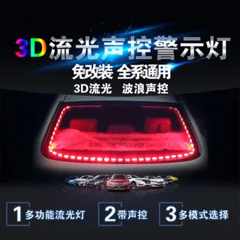 

Car Atmosphere Warning Light Streamer Horses LED Water Flashing Sound Control Colorful Modification Rear Taillights Decor Light