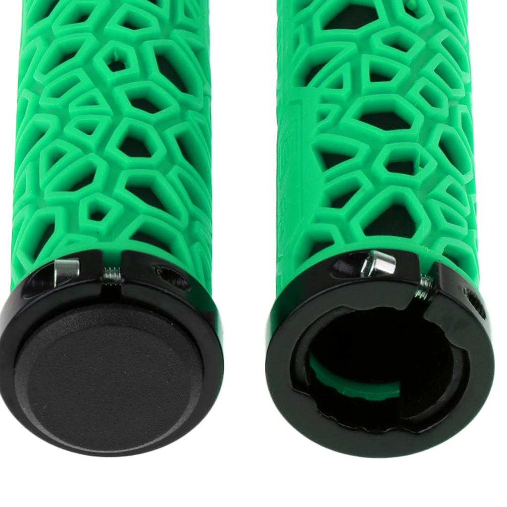 

2 Pairs TRR Rubber Bike Handlebar Lock-on Handle Grips Fixed Gear Grips Cycling Components Bicycle Parts 22.2mm Blue Green