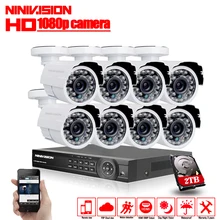 Домашний AHD-H 8CH CCTV система 1080 P DVR 3000TVL наружное видеонаблюдение 2.0MP система безопасности камеры 8 канальная система видеонаблюдения 2 ТБ HDD