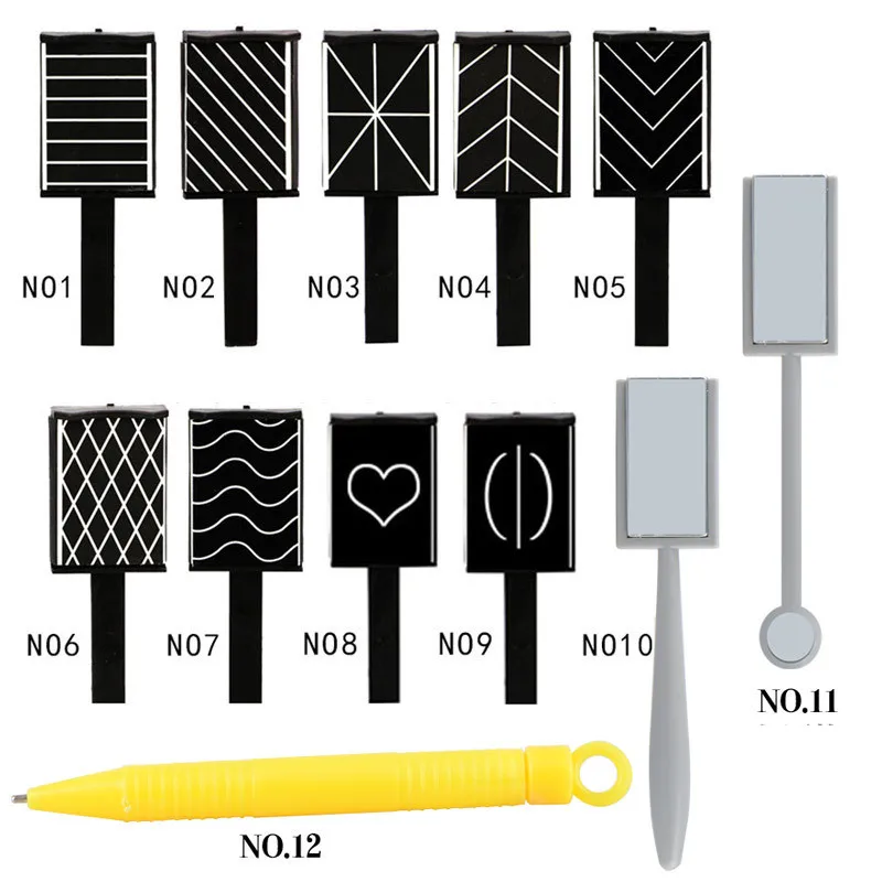 DIY полоса магический магнит Стик Гель-лак «кошачий глаз» дизайн ногтей ручка Маникюрный Инструмент 3D эффект сильный двуглавый МАГНИТ ручка для ногтей