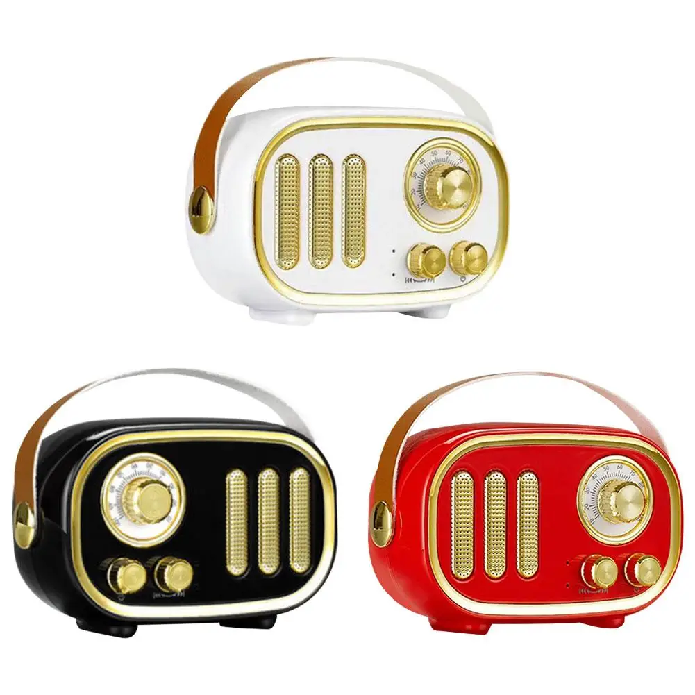 

Retro Vintage Bluetooth Speaker Mini Portable Subwoofer Player Support TF Card FM Radio Built-in 1200 MAh Large Capacity Battery