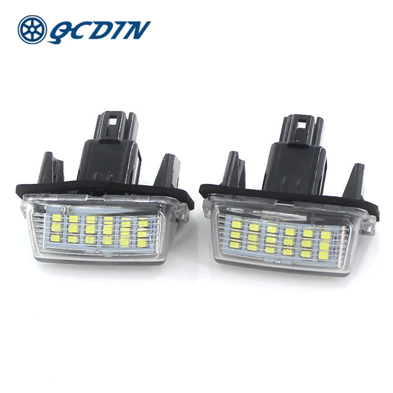 QCDIN 1 Pair 18 SMD LEDs License Plate Lights Lamps Bulbs White 6500K 12V For CAMRY COROLLA PRIUS RACTIS VERSO YARIS... QCDIN 1 Pair 18 SMD LEDs License Plate Lights Lamps Bulbs White 6500K 12V For CAMRY COROLLA PRIUS RACTIS VERSO YARIS...