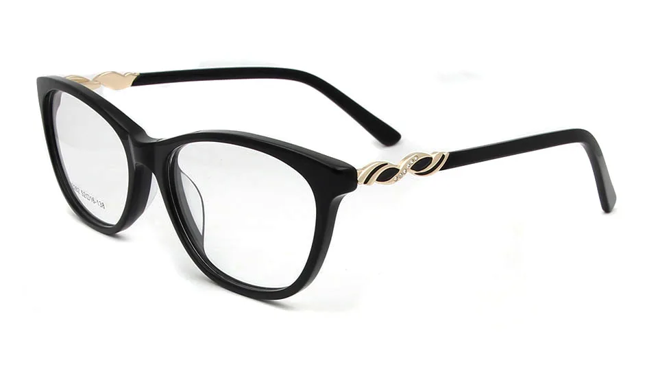 ESNBIE, ацетатные женские очки,, украшение, роскошные очки для глаз, оправа для женщин, очки, кошачьи, оптические, lunette de vue femme - Цвет оправы: women glass black