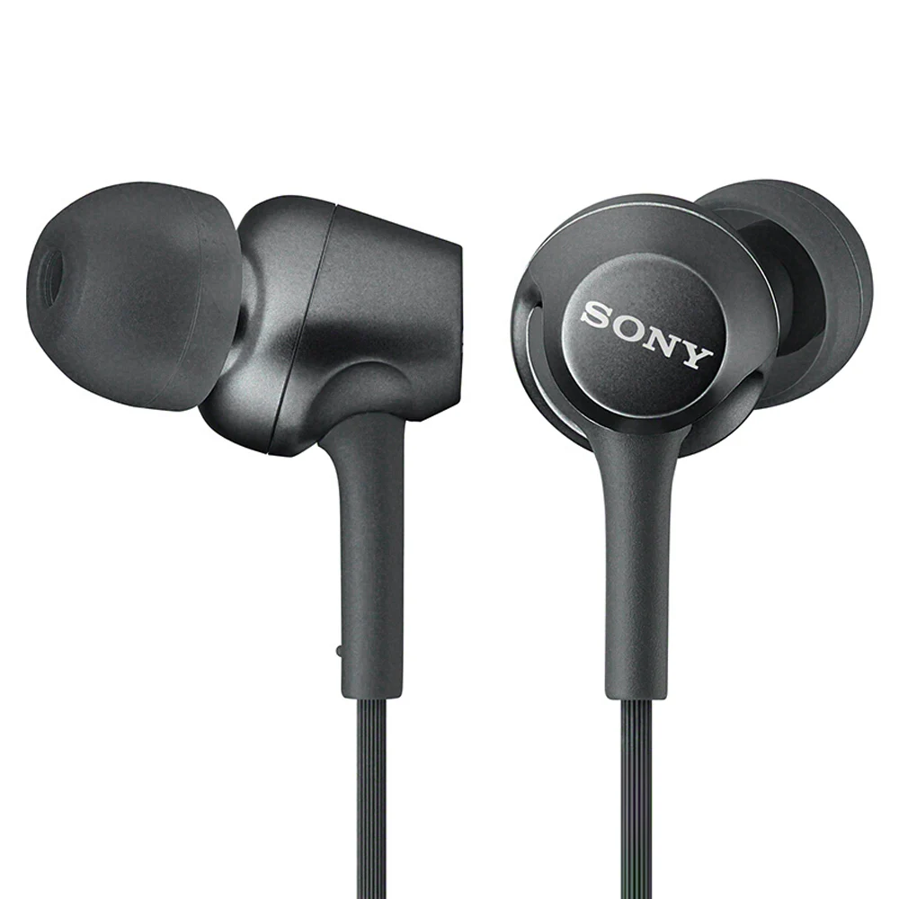 SONY наушники MDR-EX255AP 3,5 мм проводные наушники музыкальные наушники Смартфон Гарнитура Hands-free с микрофоном внутриканальное управление