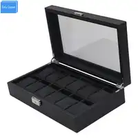 2017 Luxury Design Carbon Fiber Leather Inner Wood with PU Cushion Case Collect Watch Box 12 Storage Travel Box, EXW Box Seller