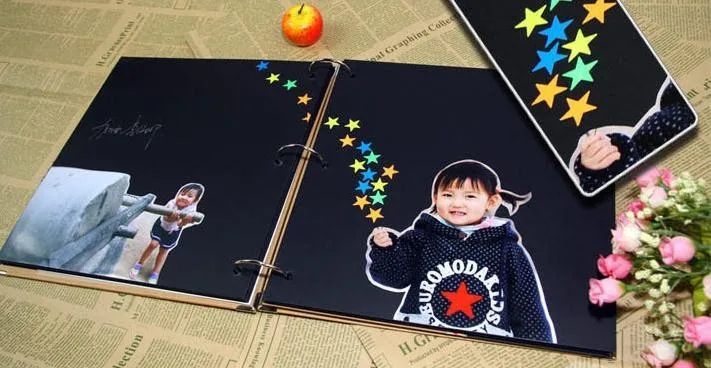 12 дюймов 30 черных карт Детский Набор для творчества ручная работа большая бумага для скрапбукинга самоклеющиеся Фотоальбом детские