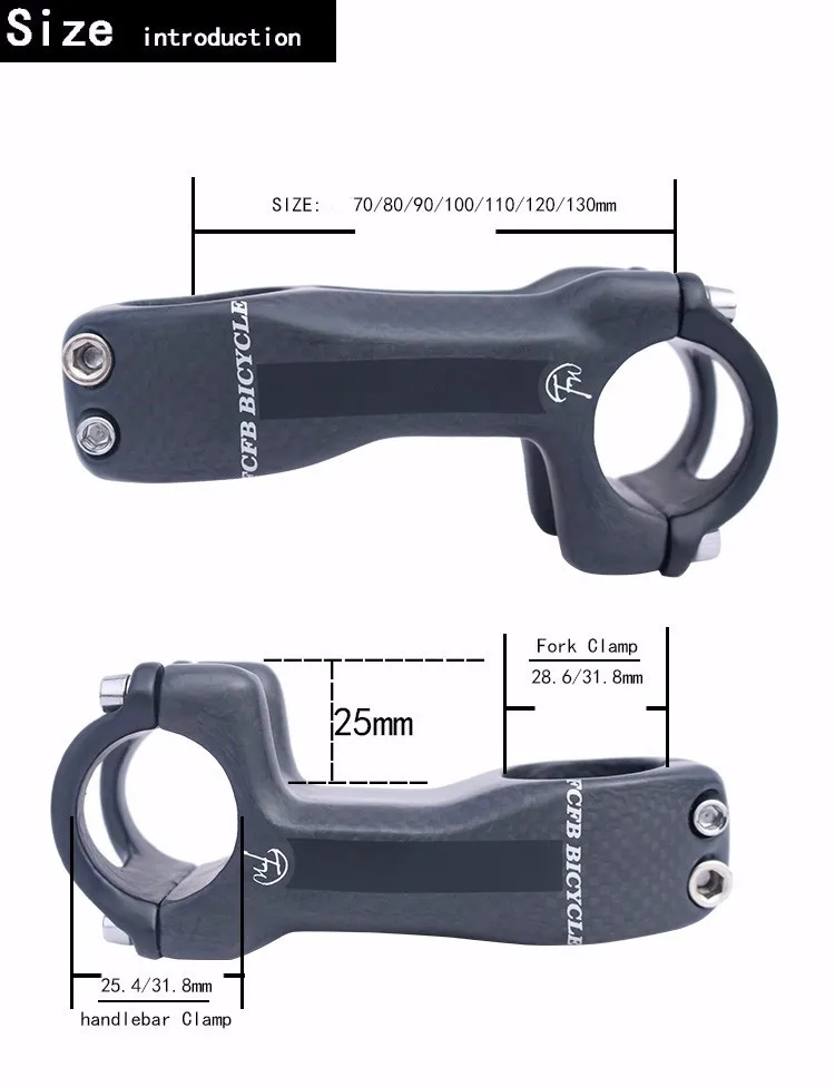 Selle новое поступление FCFB серый матовый дорожный велосипед горный велосипед 3 K углеродная Раздвоенная вилка 28,6 или 31,8 мм бар 25,4 или 31,8 мм