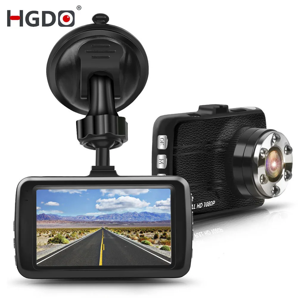 

HGDO 3" Car DVR Camera Full HD 1080P Car Dashcam 6 Led Light Night vision Parking Monitor Video Registrator Dash Cam G-Sensor