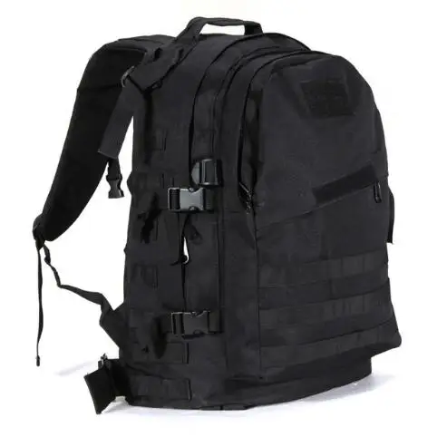 55L 3D спортивный военный тактический рюкзак для альпинизма, кемпинга, походов, походов, путешествий - Цвет: Black