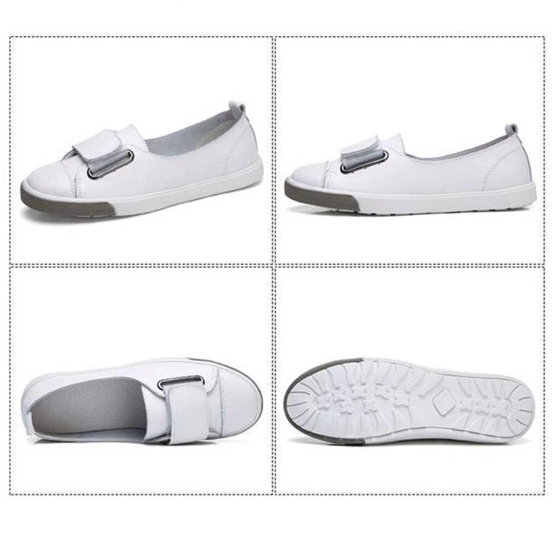 DONGNANFENG/Женская Студенческая Повседневная обувь из натуральной кожи; Белая обувь на плоской подошве в Корейском стиле; Вулканизированная обувь; сезон весна; Размеры 35-41; DF-YC259
