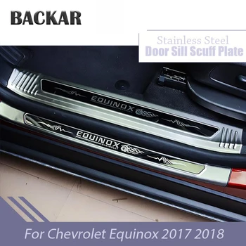 

BACKAR Car Stainless Steel Threshold Decorative Sill Protect Interior Sticker For Chevrolet Equinox 2017-2018 Accessories