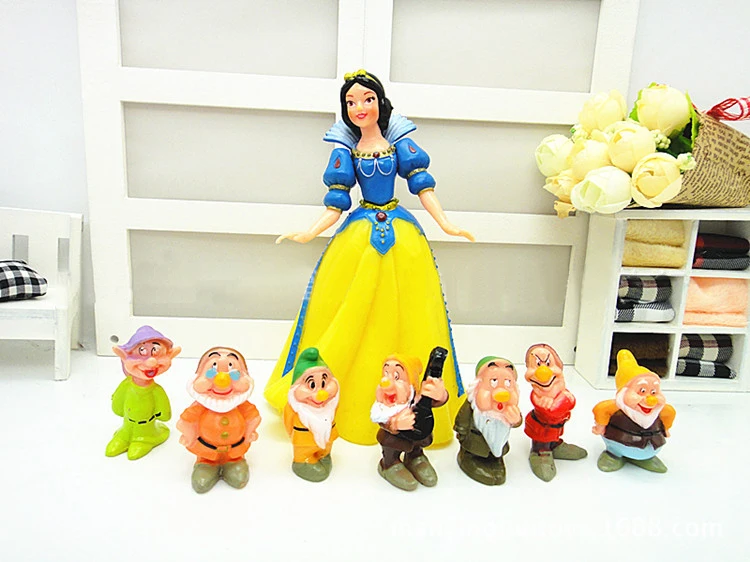

8PCS/Lot Princess Snow White and the Seven Dwarfs Figure Toy 4-14CM Mini Model figures for Kids gift