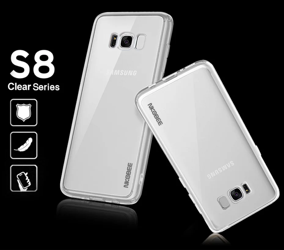 NKOBEE Transparent For Galaxy S8 Case Silicone TPU Cover For Samsung Galaxy S8 Case Clear Transparent Hard Case S8 S8 Plus Cover (1)