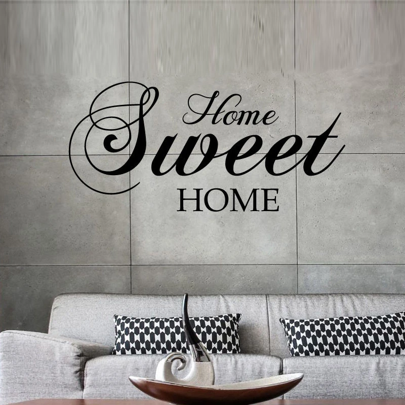 Home Sweet Home Quote Wall Decal Sticker Elegant Design & Home Warming Gift Creatiee Removable DIY Vinyl Wall Decor Art Mural for Living Room Bedroom Family Decor 