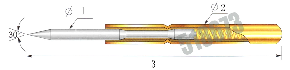 100 шт./лот P100-B1 диаметр 1,0 мм Пружинные щупы Pogo длина 33,35 мм(180 г